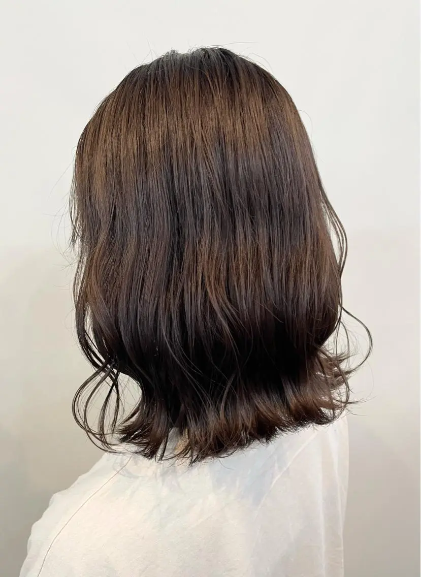 ミディアム カラー ブリーチ ブラウンカラー ショコラブラウン 透明感カラー FLAGS YAMATOのヘアスタイル