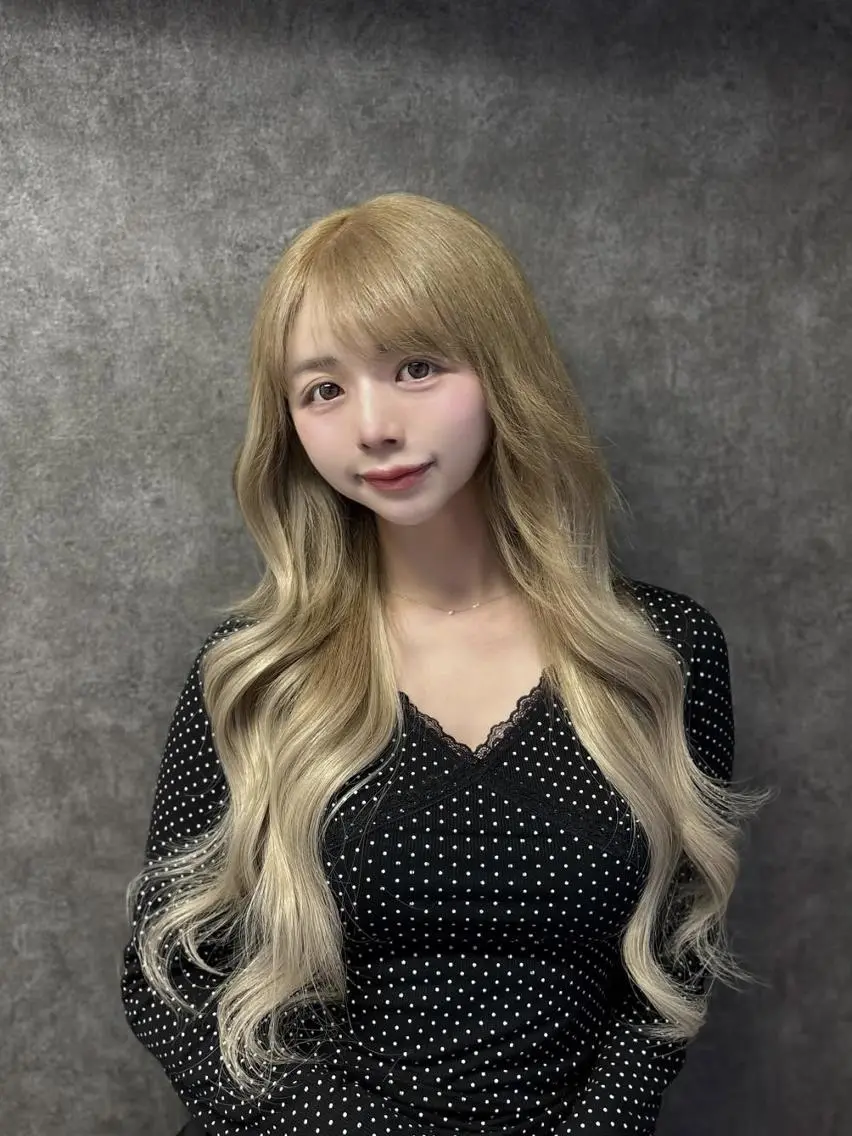 ロング アッシュ 髪質改善 ヘアカラー エクステ Reflet 新宿/プルエクステのヘアスタイル