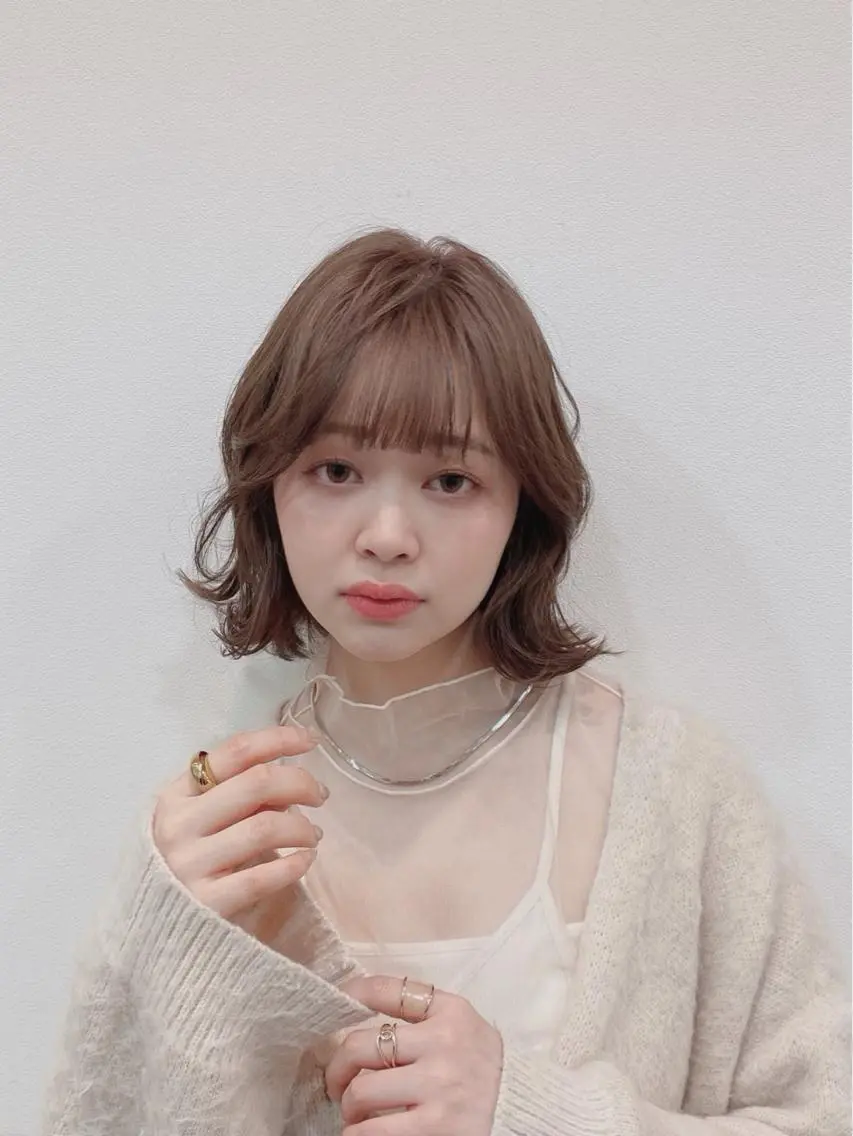 ミディアム パーマ カット パーマ 須賀 一美のヘアスタイル