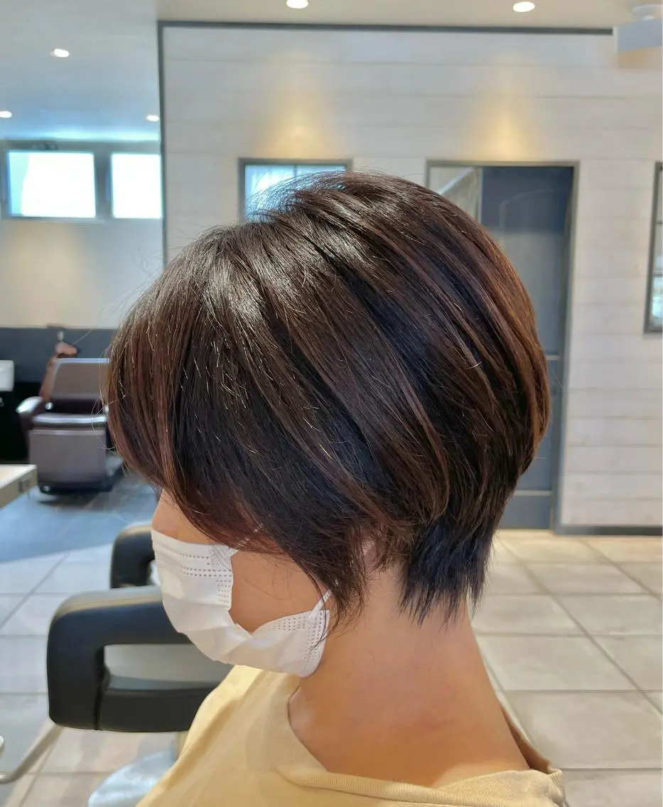 ショート カラー カット ヘアカラー トリートメント ヘアセット 渡部雄大 ショート/縮毛矯正のヘアスタイル