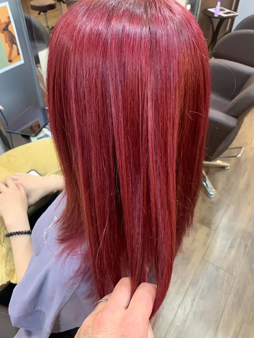 カラー ピンクカラー ヘアカラー トリートメント 溝口 和弘のヘアスタイル