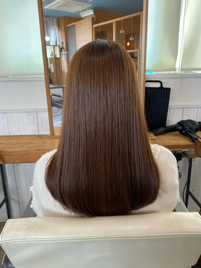 ロング カラー メンズ ベージュカラー Ryu✨艶髪 髪質改善ストレート✨のヘアスタイル