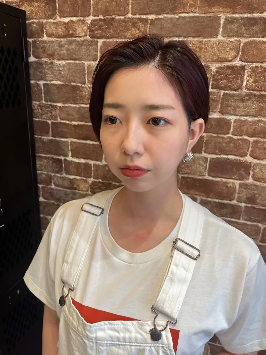 ショート カラー パーマ ヘアアレンジ メンズ キッズ ネイル マツエク・マツパ アイブロウ メンズパーマ ブラウンカラー ケアカラー 透明感カラー ピンクカラー 久木原 ゆりのヘアスタイル