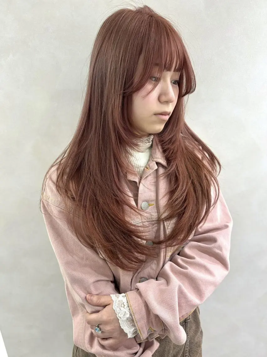 ロング カラー ピンクカラー ロング 🎀ブリーチ ハイト ーン ♡Kanon♡のヘアスタイル