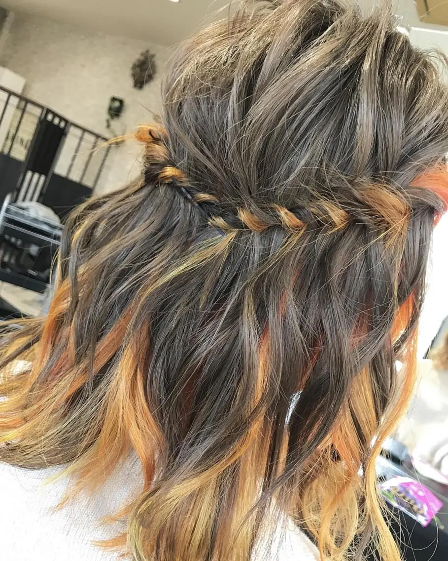カラー セミロング 派手髪/ハイトーン/ エクステ✨ユウキのヘアスタイル