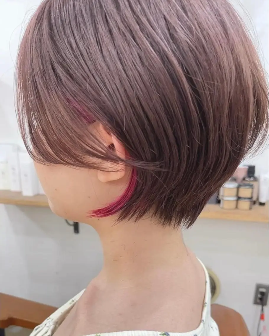 ショート カラー イヤリングカラー ピンクカラー ショートヘア ショートヘア、ボブ こやさん　コヤマのヘアスタイル