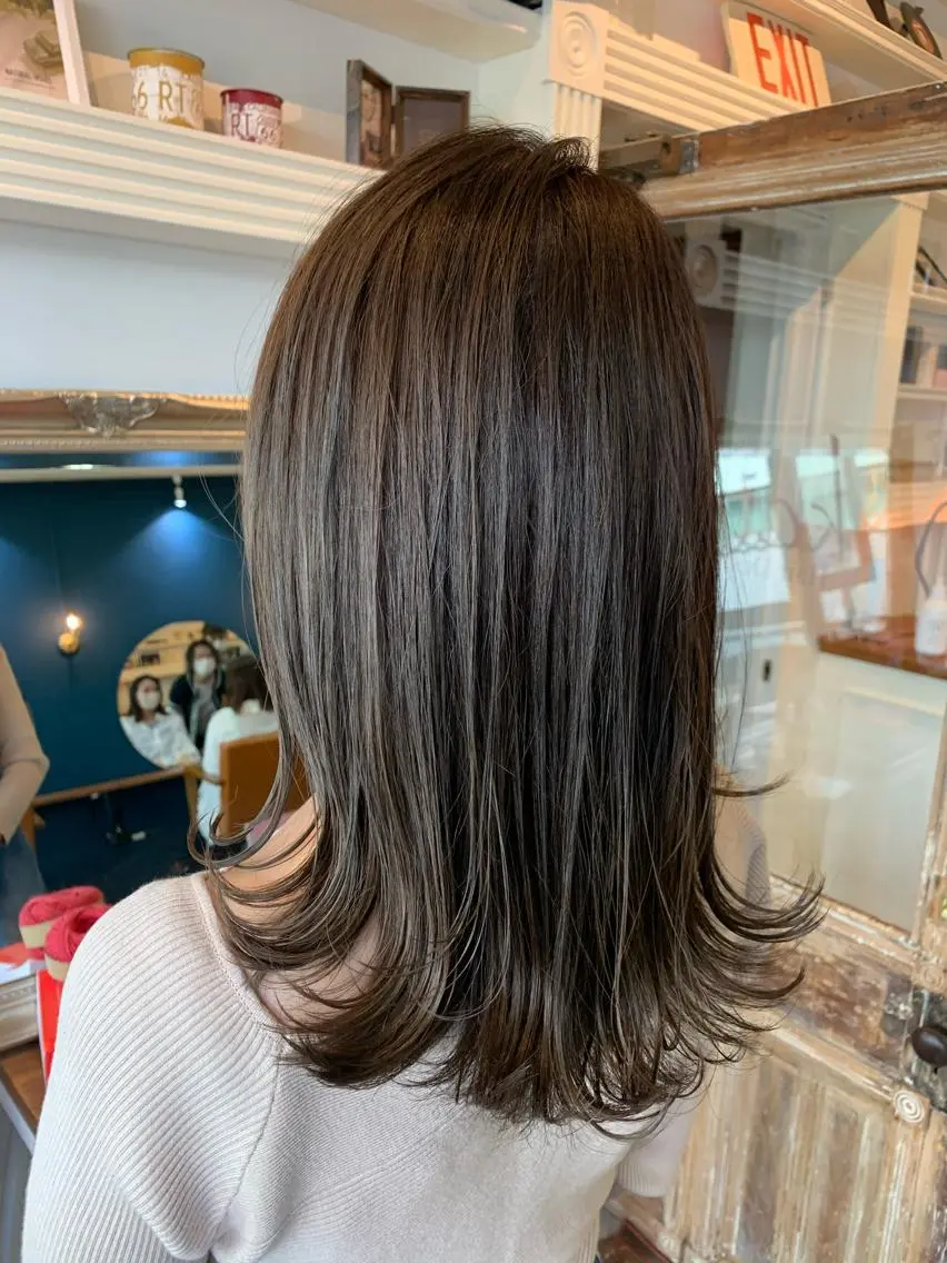 セミロング アッシュ アッシュグレー アッシュグレージュ カット ヘアカラー トリートメント ヘッドスパ ヘアセット 大宮/山口 竣也のヘアスタイル