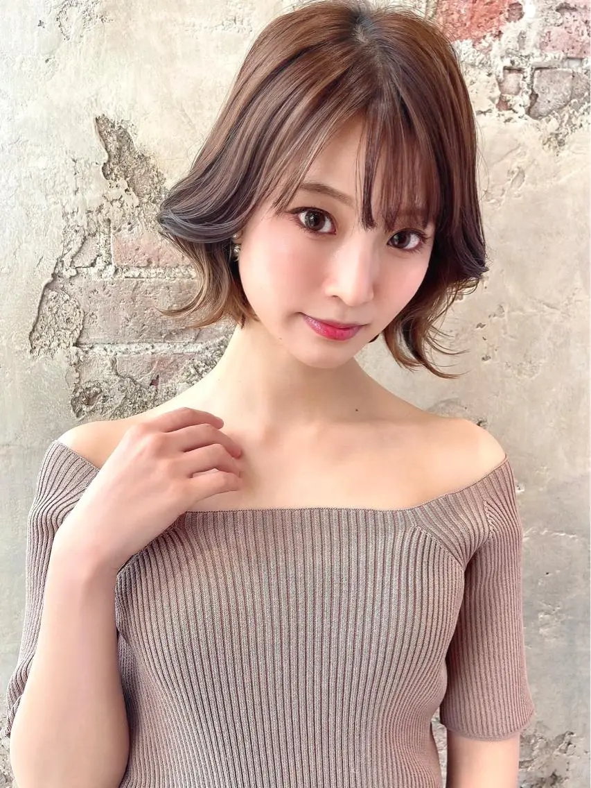 ショート カラー パーマ ヘアアレンジ ボブ 韓国風ヘア 似合わせカット 🌈小顔似合わせ SHIHO🌈のヘアスタイル