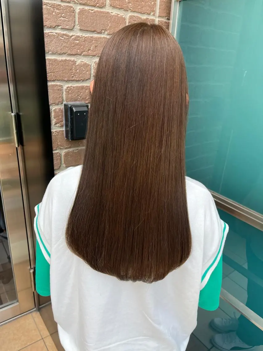ロング カラー パーマ ヘアアレンジ メンズ キッズ ネイル マツエク・マツパ アイブロウ メンズパーマ ブラウンカラー ケアカラー 透明感カラー ピンクカラー 久木原 ゆりのヘアスタイル