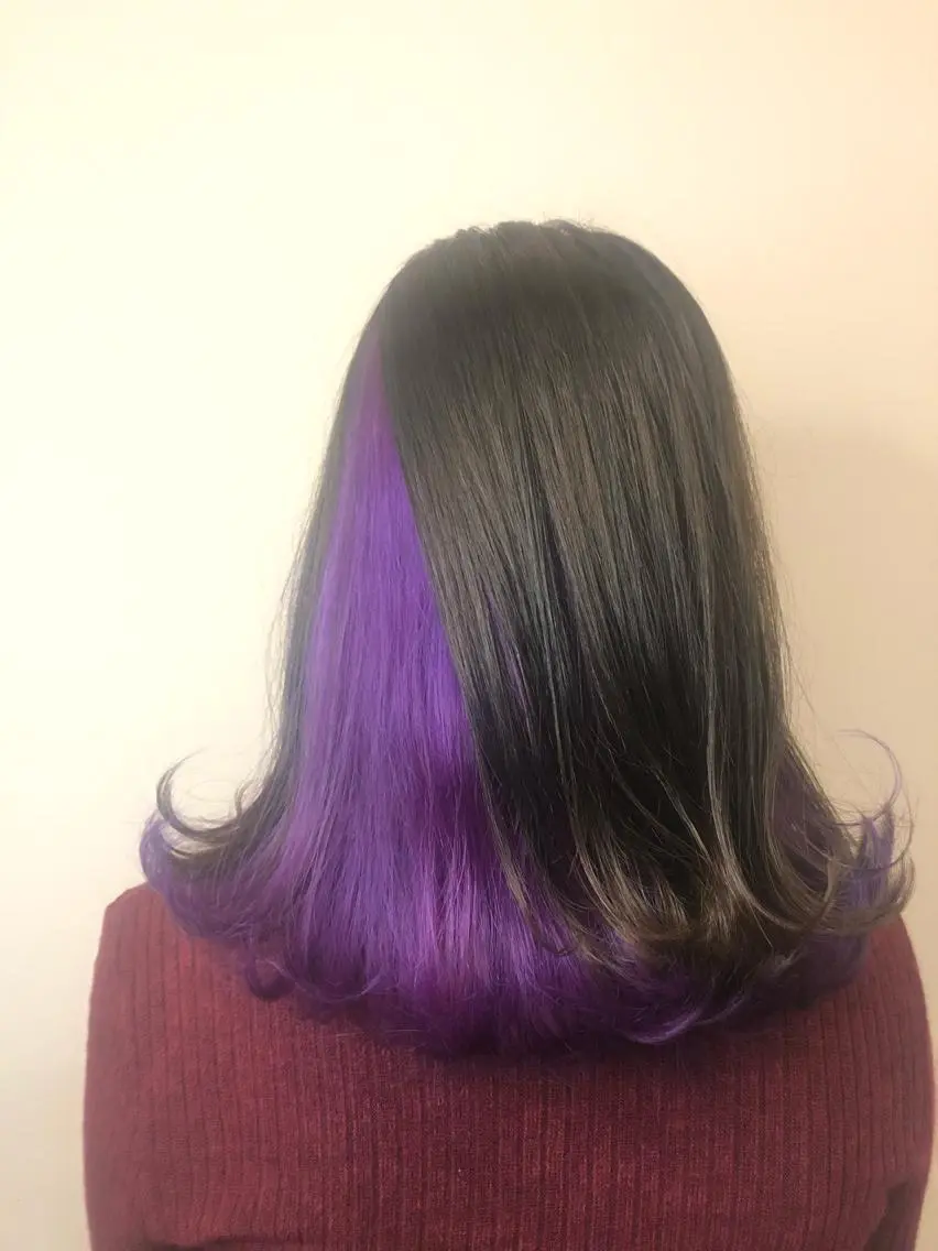 ミディアム パープルカラー ヘアカラー ゆぴ☾‪/推しカラー /ハイトーンのヘアスタイル