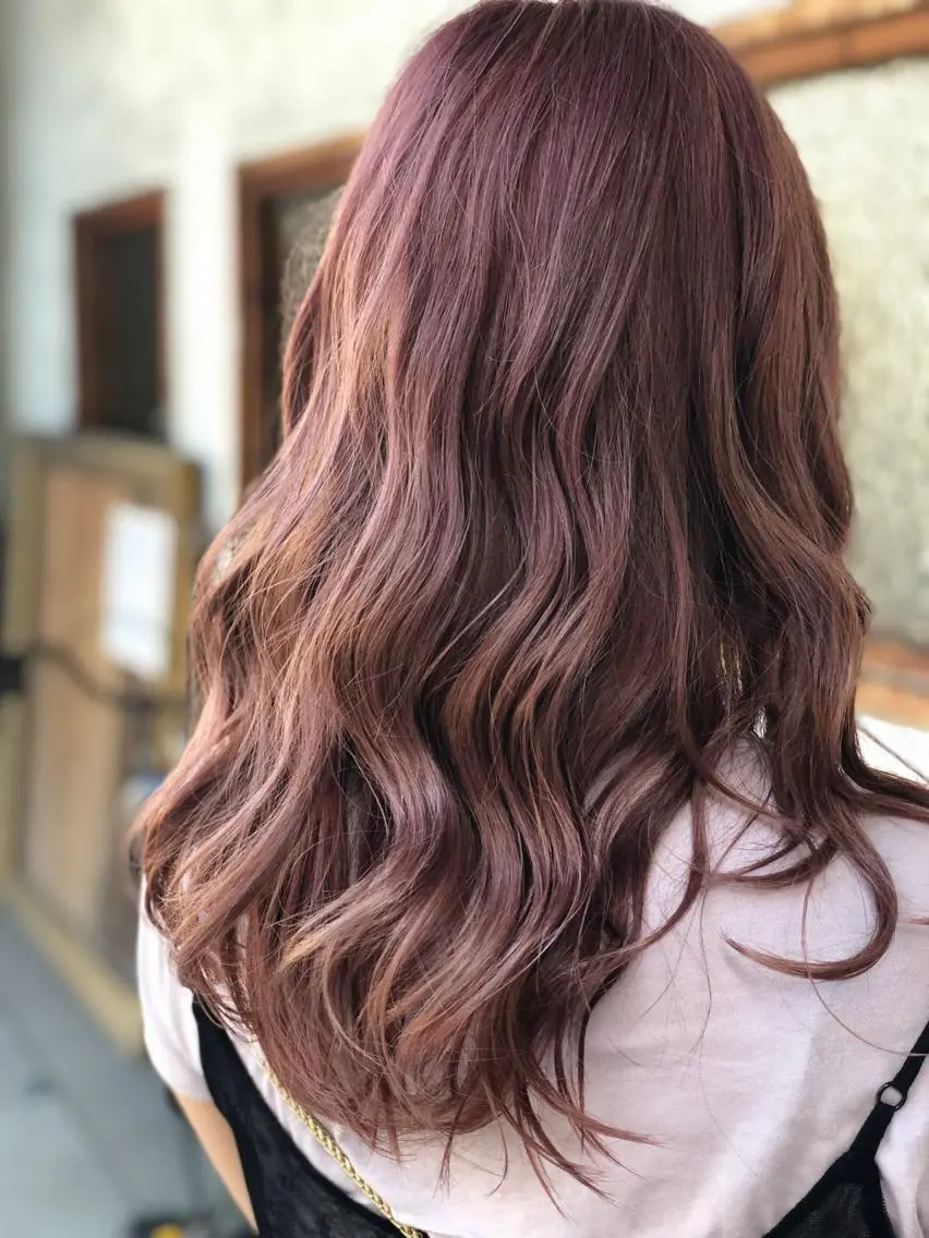 セミロング カラー ラベンダーカラー ラベンダーピンク ピンクカラー イケダ ハルカのヘアスタイル