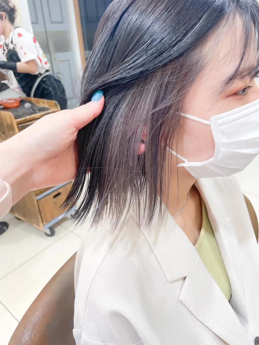 ミディアム カラー インナーカラー ボブ カット ヘアカラー ✨カラー支持No.1 🧸ワキ カナコ🧸のヘアスタイル