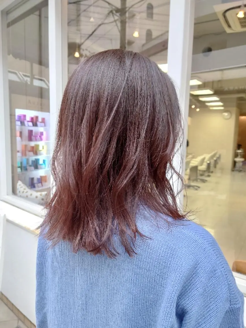 セミロング カラー ヘアカラー nagane sayakaのヘアスタイル