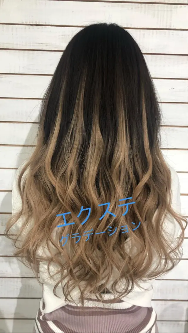 ロング カラー ヘアアレンジ シールエクステ グラデーションカラー エクステ カット エクステ 🦋美髪/エクステ 🦋アベイクミのヘアスタイル