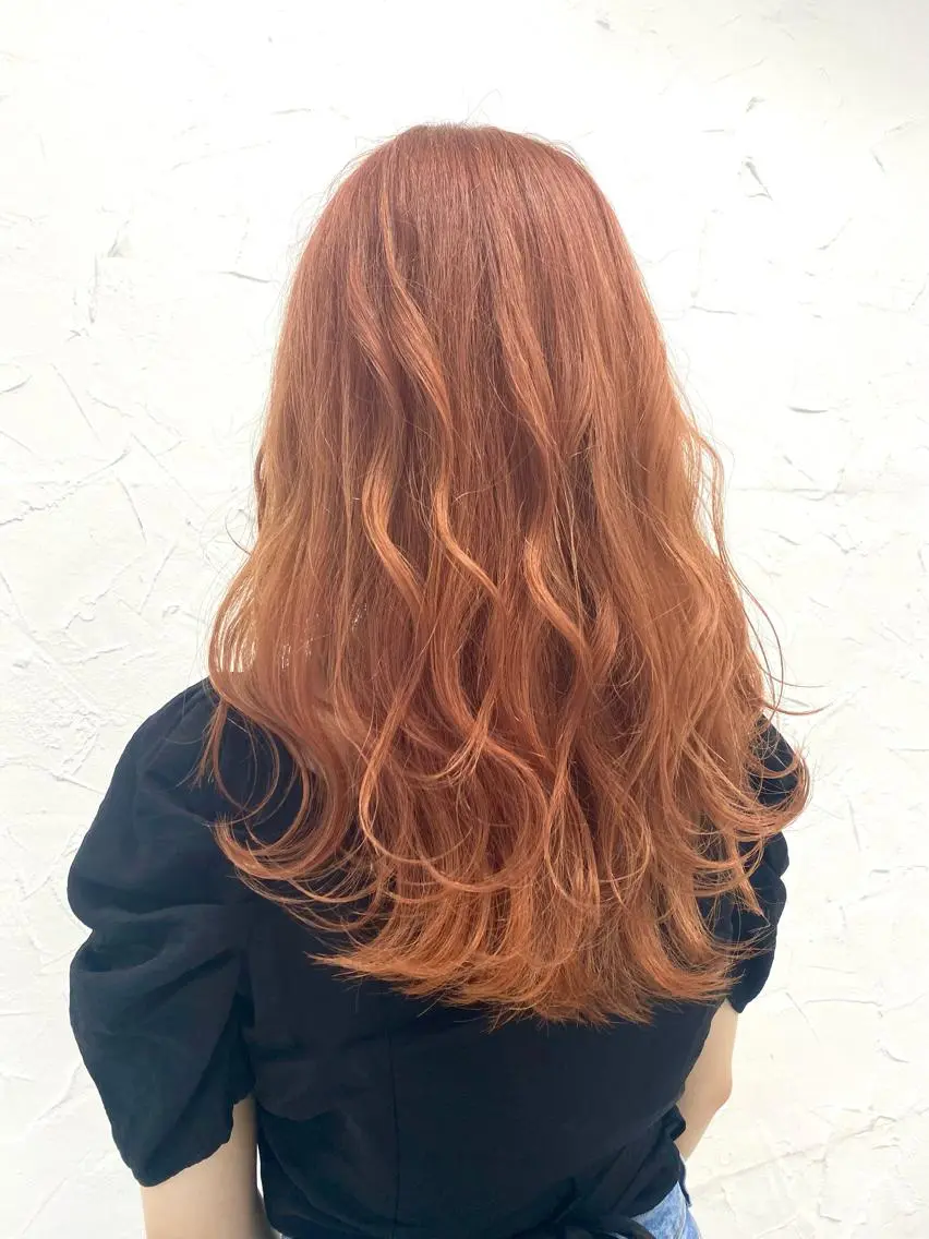 セミロング カラー バレイヤージュ ミストバング ベージュカラー 黒髪 ブリーチ 脱！黒髪 ダブルカラー【上野】のヘアスタイル