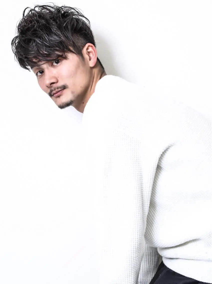 ミディアム カラー パーマ メンズ THE USUAL ユージュアルのヘアスタイル