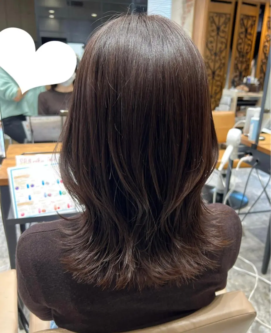 セミロング くびれヘア 髪質改善 縮毛矯正 🧡くびれヘア/前髪 顔周り🧡久原結衣のヘアスタイル