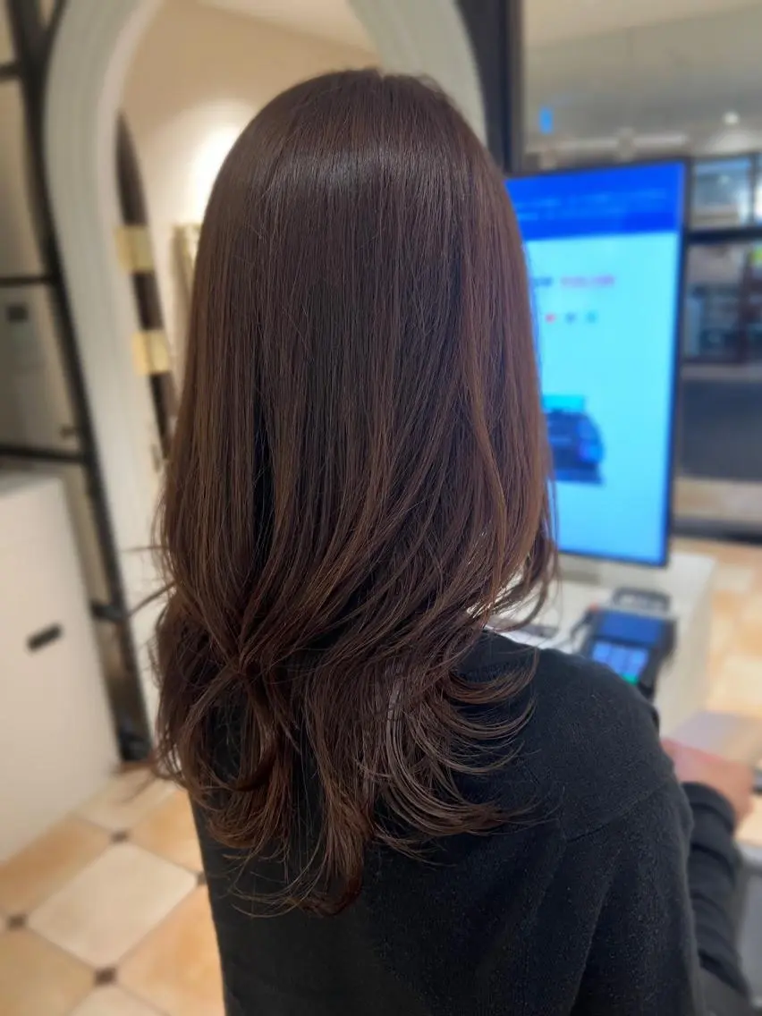 セミロング くびれヘア レイヤーカット 🧡くびれヘア/前髪 顔周り🧡久原結衣のヘアスタイル