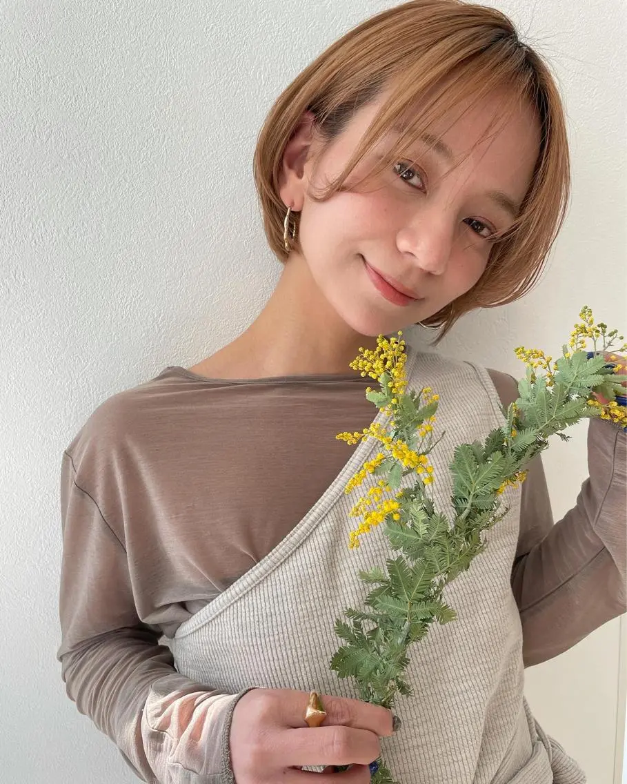 ショート カラー ベージュカラー 透明感カラー ボブ ヘアカラー 店長福島成美/髪質 改善縮毛矯正/カラーのヘアスタイル