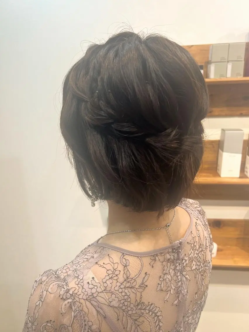 ヘアアレンジ ネイル ボブ ショートネイル ヘアセット ヘアメイクネイリスト hidemi中目黒のヘアスタイル