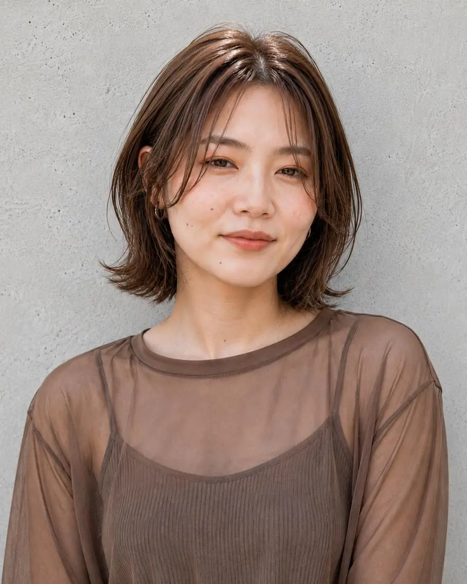 ミディアム 女性カット&カラー モデル⭐️大坂望心のヘアスタイル