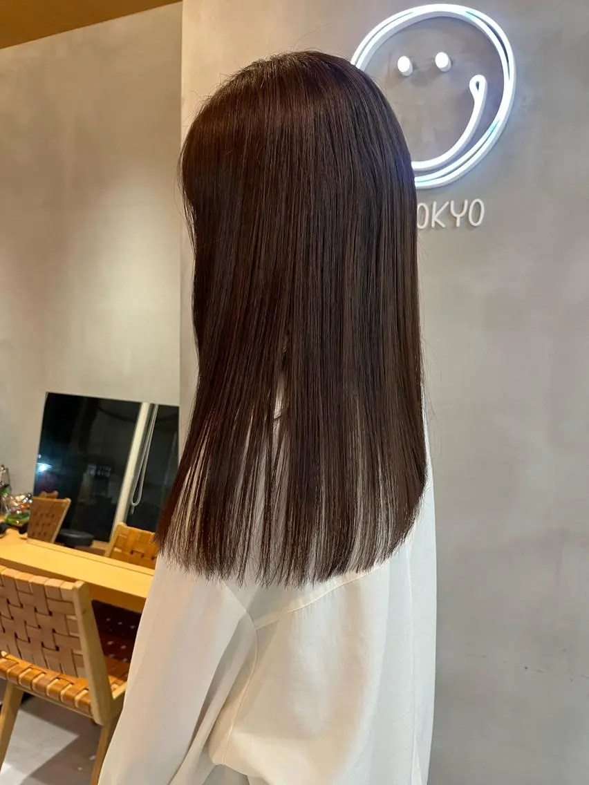 セミロング カット ヘアカラー トリートメント 縮毛矯正ボブ&顔まわ レイヤー♡TOMOEのヘアスタイル