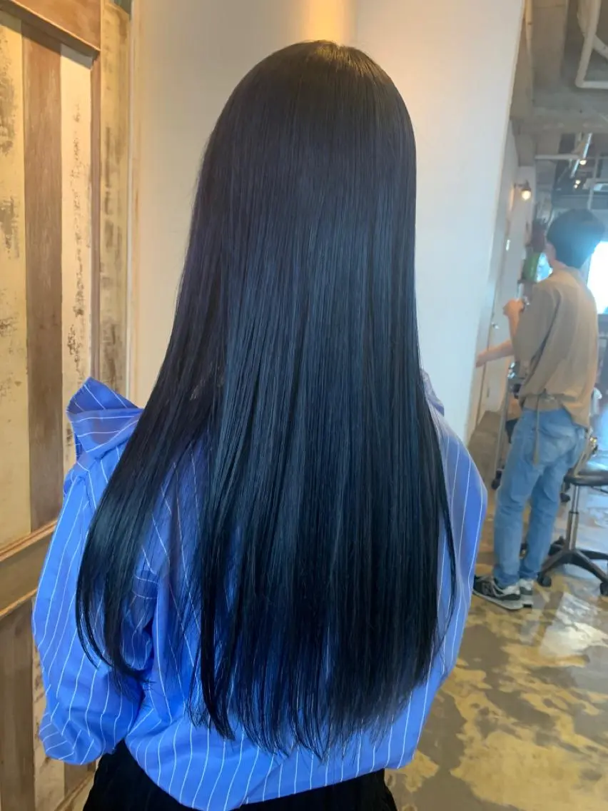 カラー インナーカラー ネイビーカラー 石井辰功也 フリーランス美容師のヘアスタイル