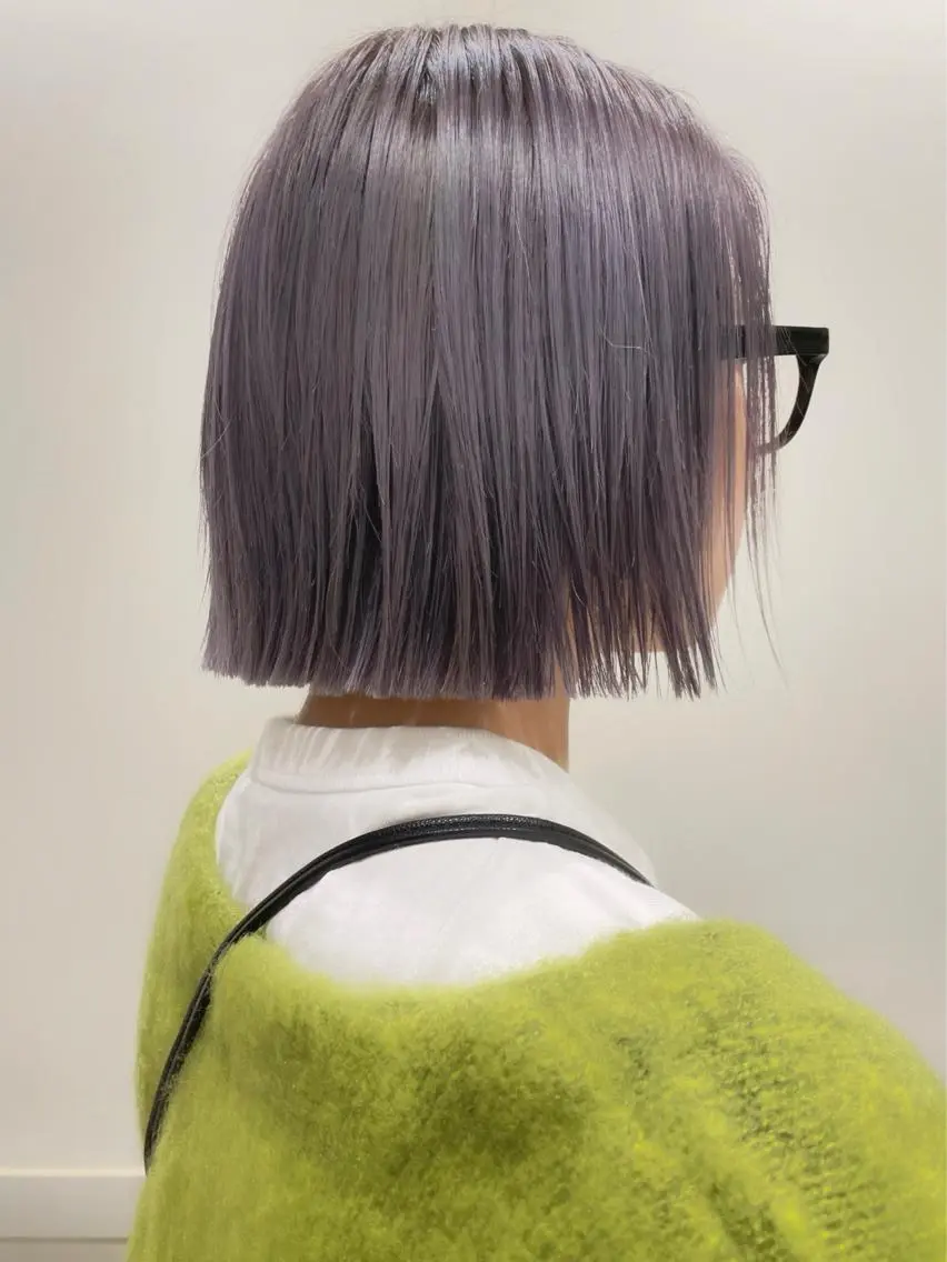 ショート カラー ラベンダーカラー ボブ カット ヘアカラー トリートメント ヘアセット メンズ特化 パーマ/オザワのヘアスタイル