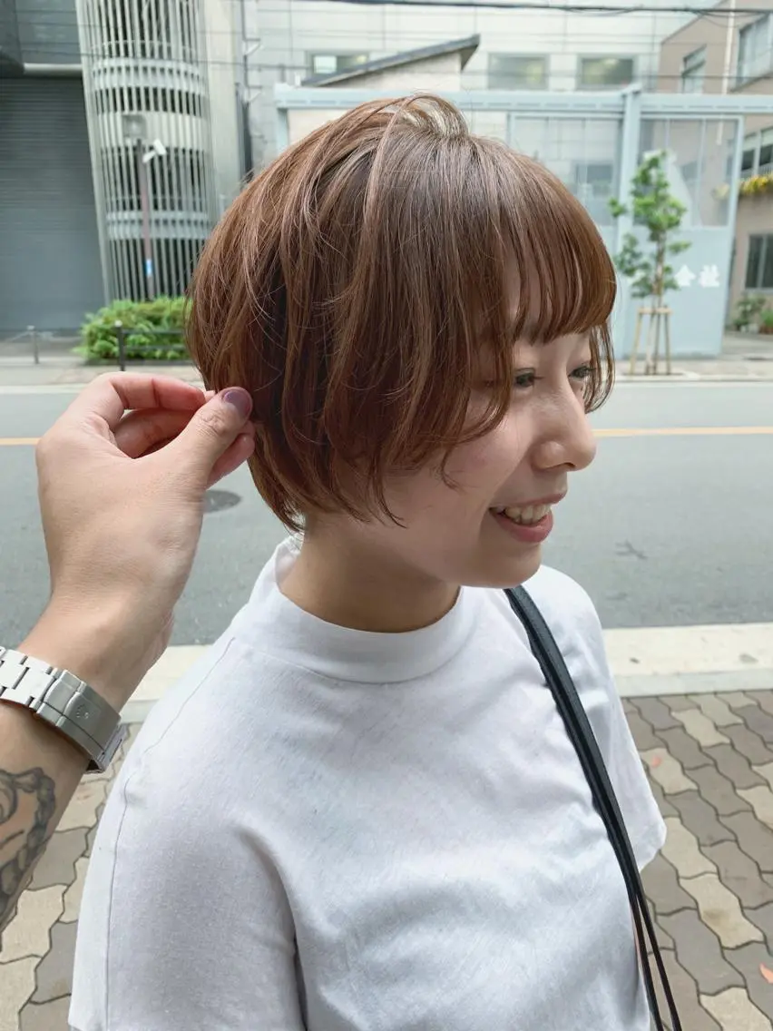 ショート カラー パーマ ヘアカラー トリートメント 韓国レイヤー/艶髪 WATSUKIのヘアスタイル