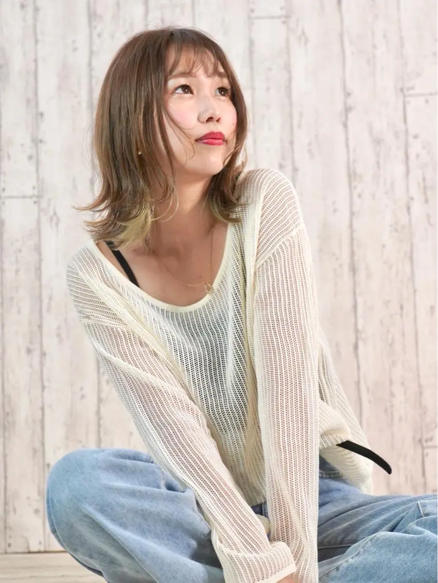 ミディアム 永野 良一のヘアスタイル