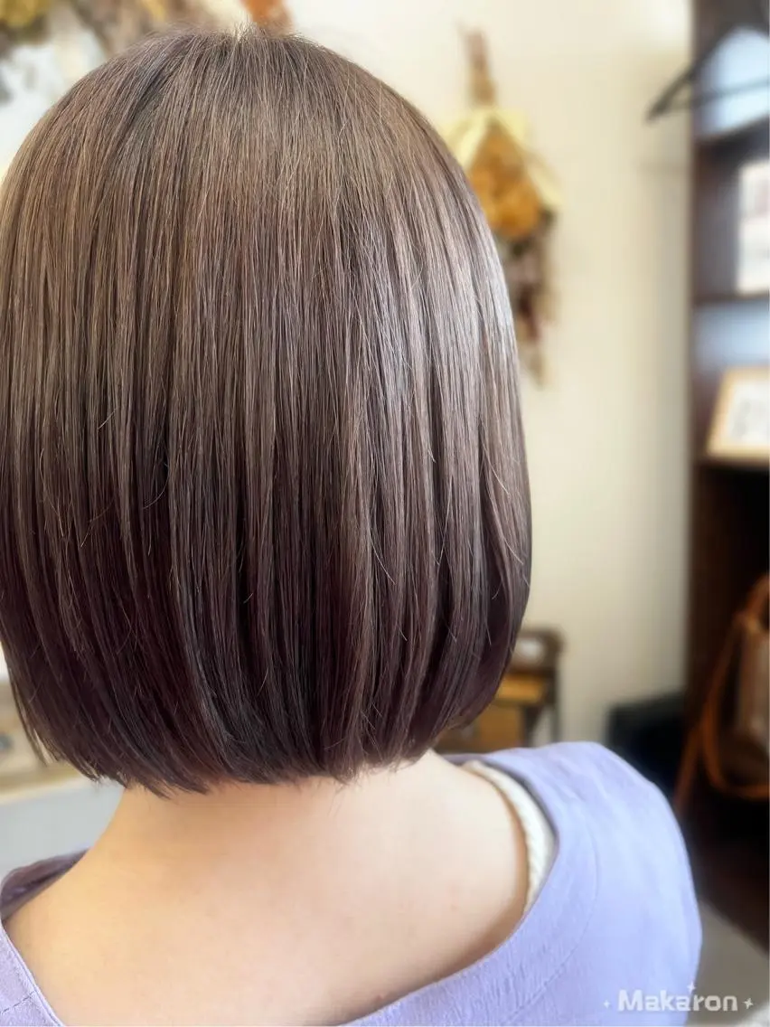 ミディアム カラー 切りっぱなしボブ ボブ hair works raptureのヘアスタイル