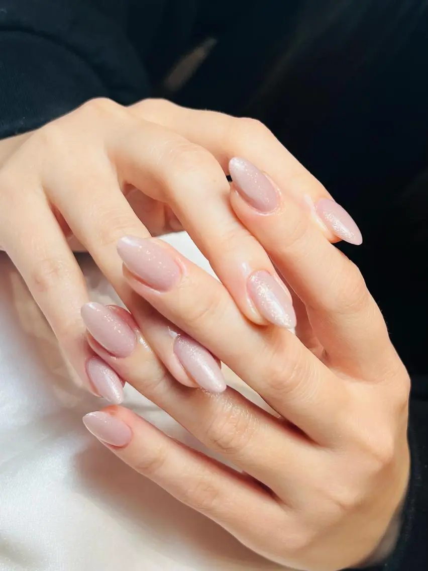 ネイル ジェルネイル ワンカラーネイル bijou nails　蓮のネイルデザイン