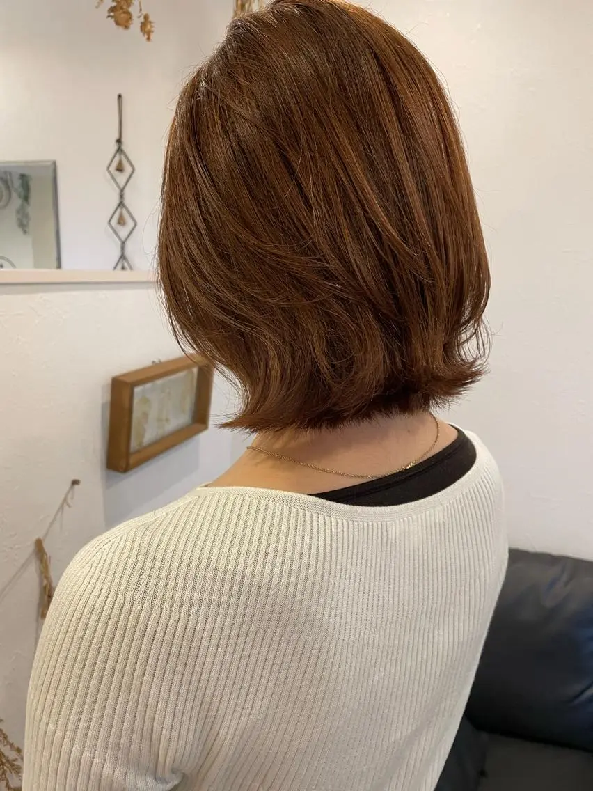 ミディアム カラー ベージュカラー オレンジ オレンジベージュ ヘアカラー m ā l o.🌷 サカモトマイコのヘアスタイル
