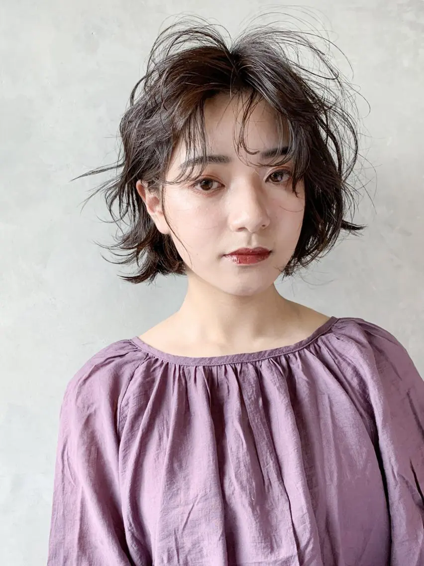 ミディアム カラー パーマ ヘアアレンジ ボブ ITbyALBUM 中野店のヘアスタイル