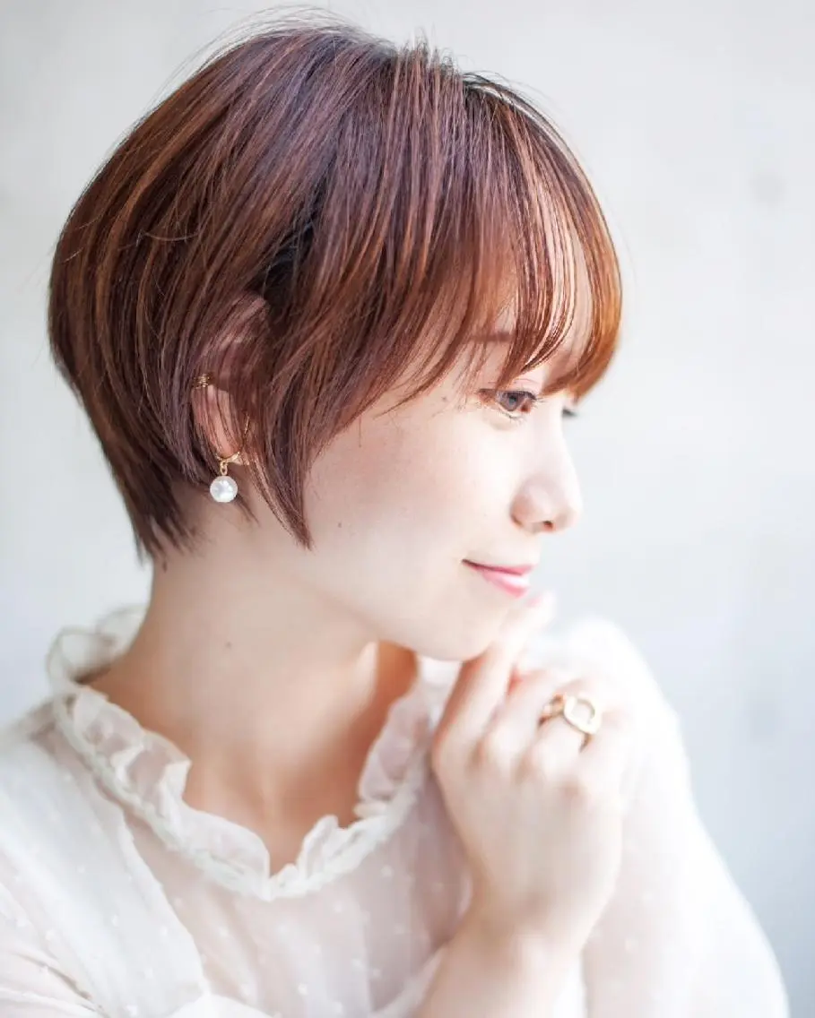 ショート カット 縮毛矯正 村岡【店長】 【骨格矯正ショート】のヘアスタイル