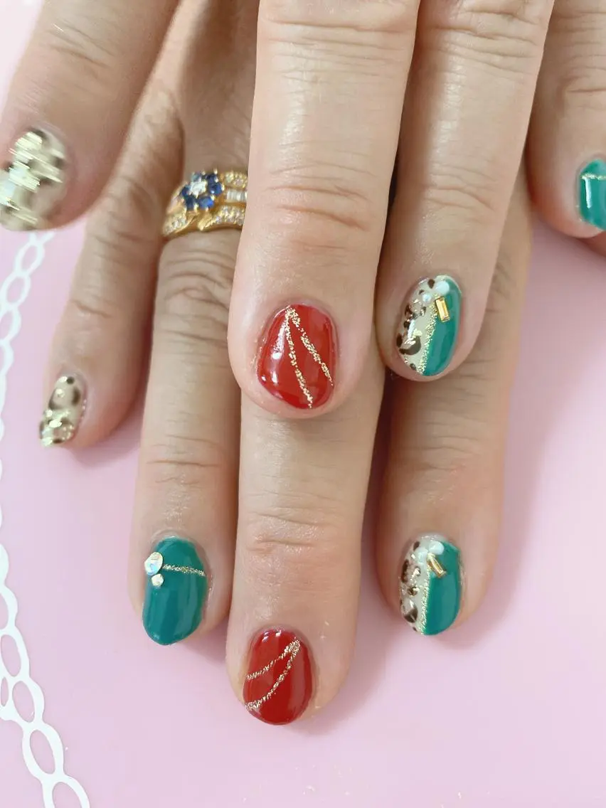 ネイル 冬ネイル クリスマス レイレア ネイルルームのネイルデザイン