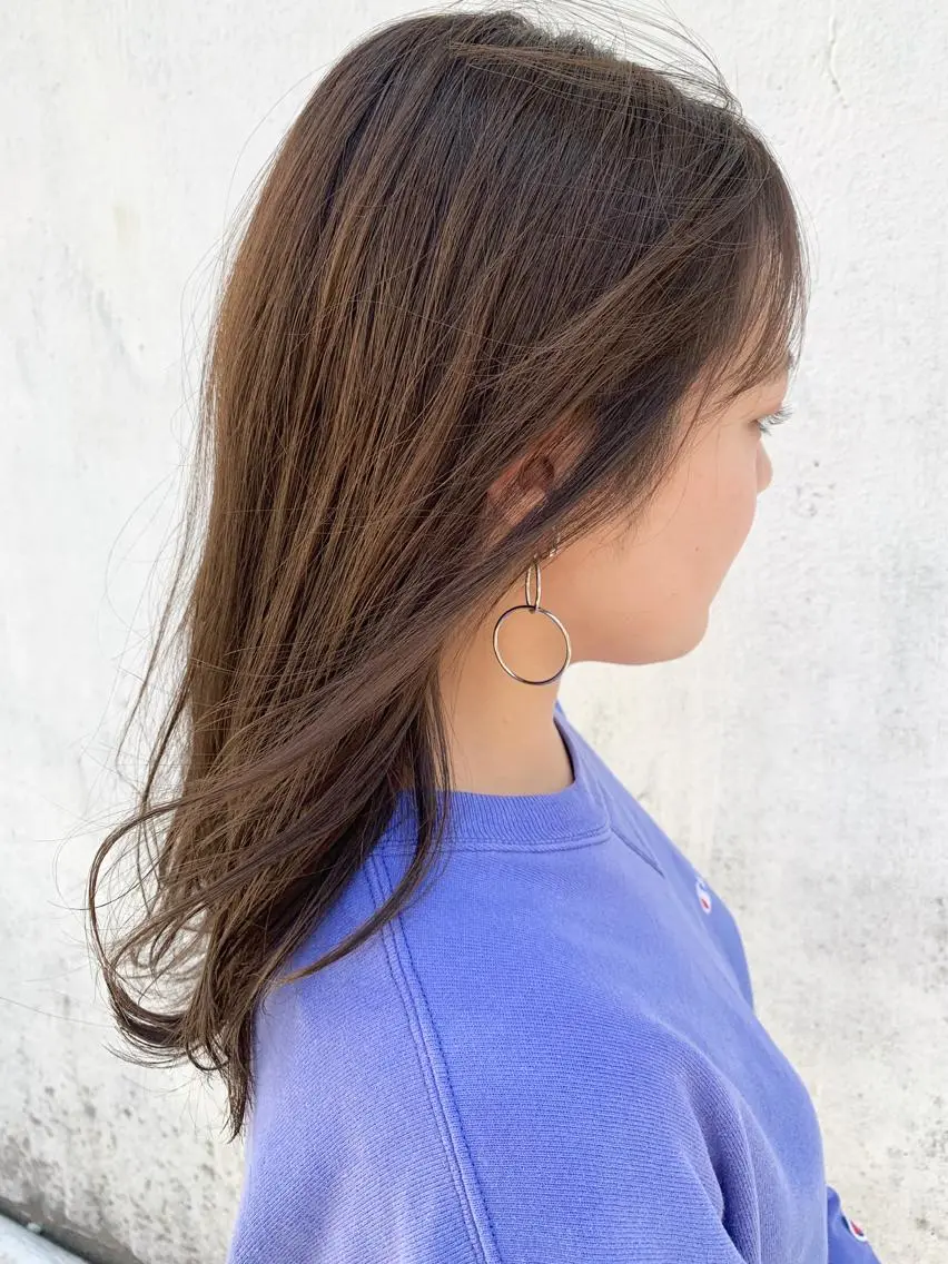 ミディアム カラー ヘアアレンジ カット ヘアカラー トリートメント 🇺🇸✂️🍟 こんあゆみのヘアスタイル