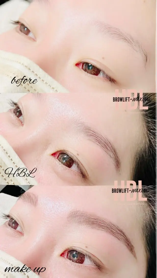 アイブロウ 眉カラー ハリウッドブロウリフト 眉毛ワックス脱毛 ワックス脱毛 その他(アイブロウ) eyelash presh yukaのマツエク・マツパデザイン