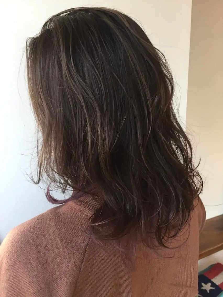 ミディアム カラー ヘアカラー トリートメント ヘアセット 💘透明感カラー💘 沖本 将宏のヘアスタイル