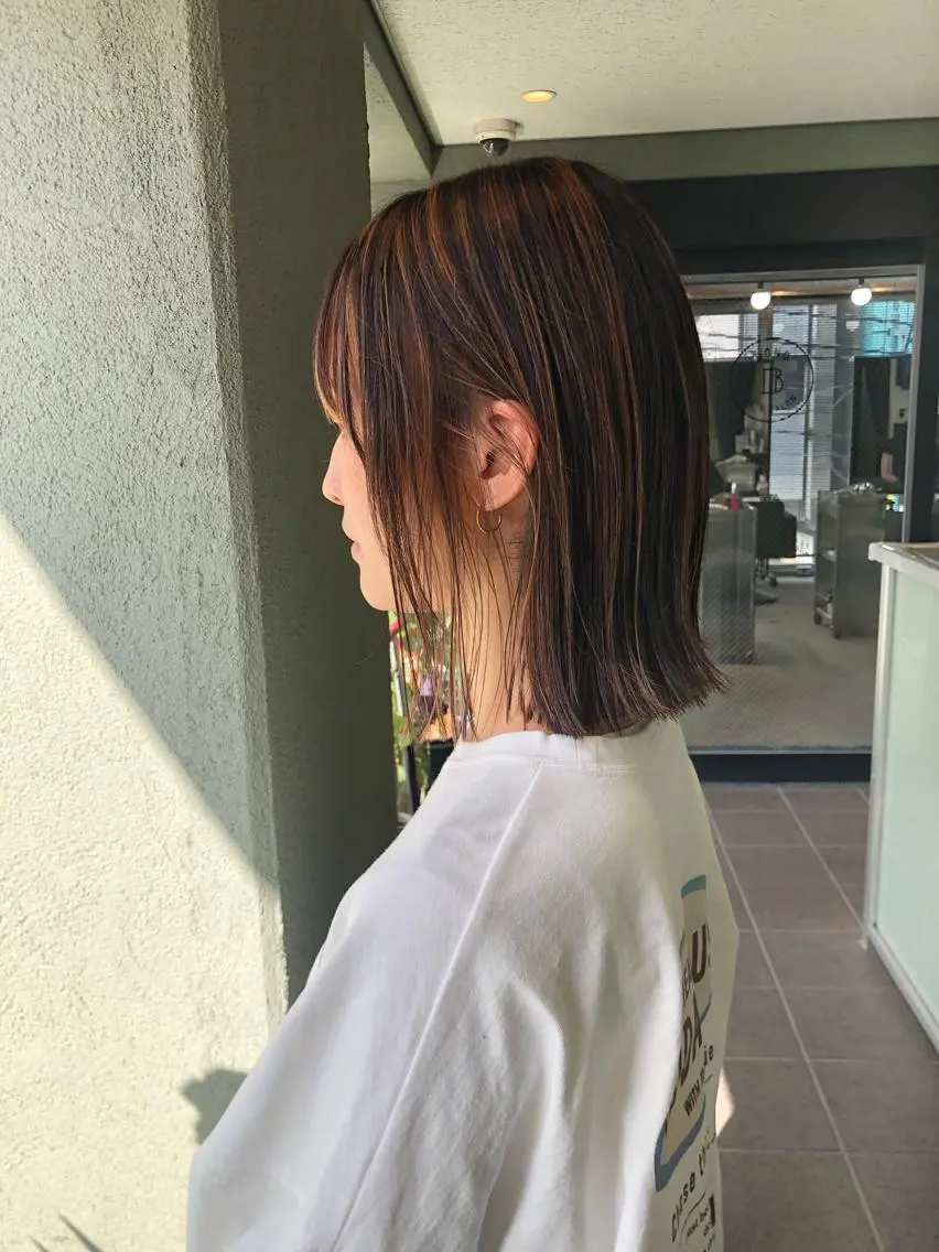 ミディアム カラー カット ヘアカラー トリートメント HIROKI ”博多 /ボブのヘアスタイル