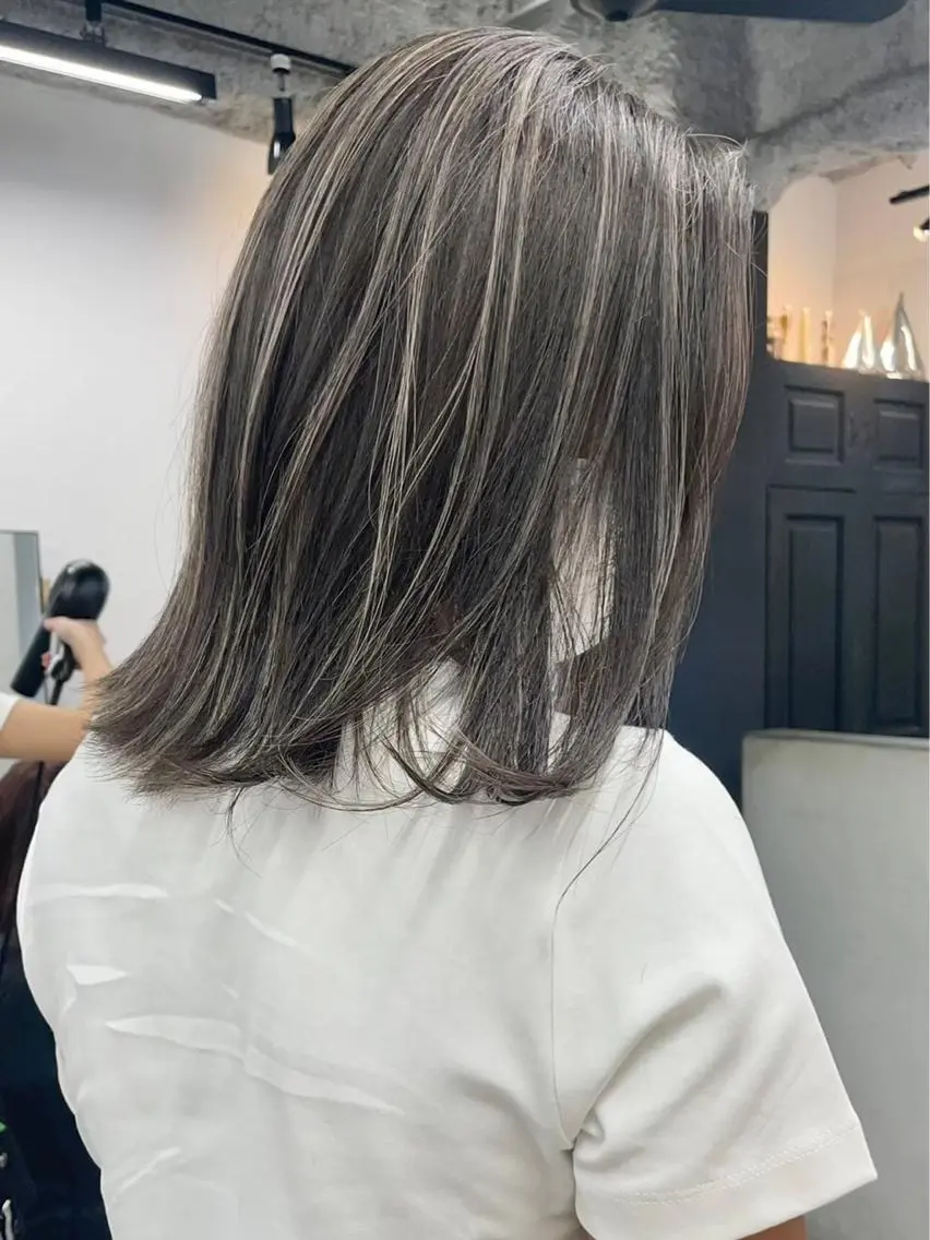 ミディアム ヘアアレンジ ハイライト 🫧透明感カラー/ ナルハ🫧のヘアスタイル
