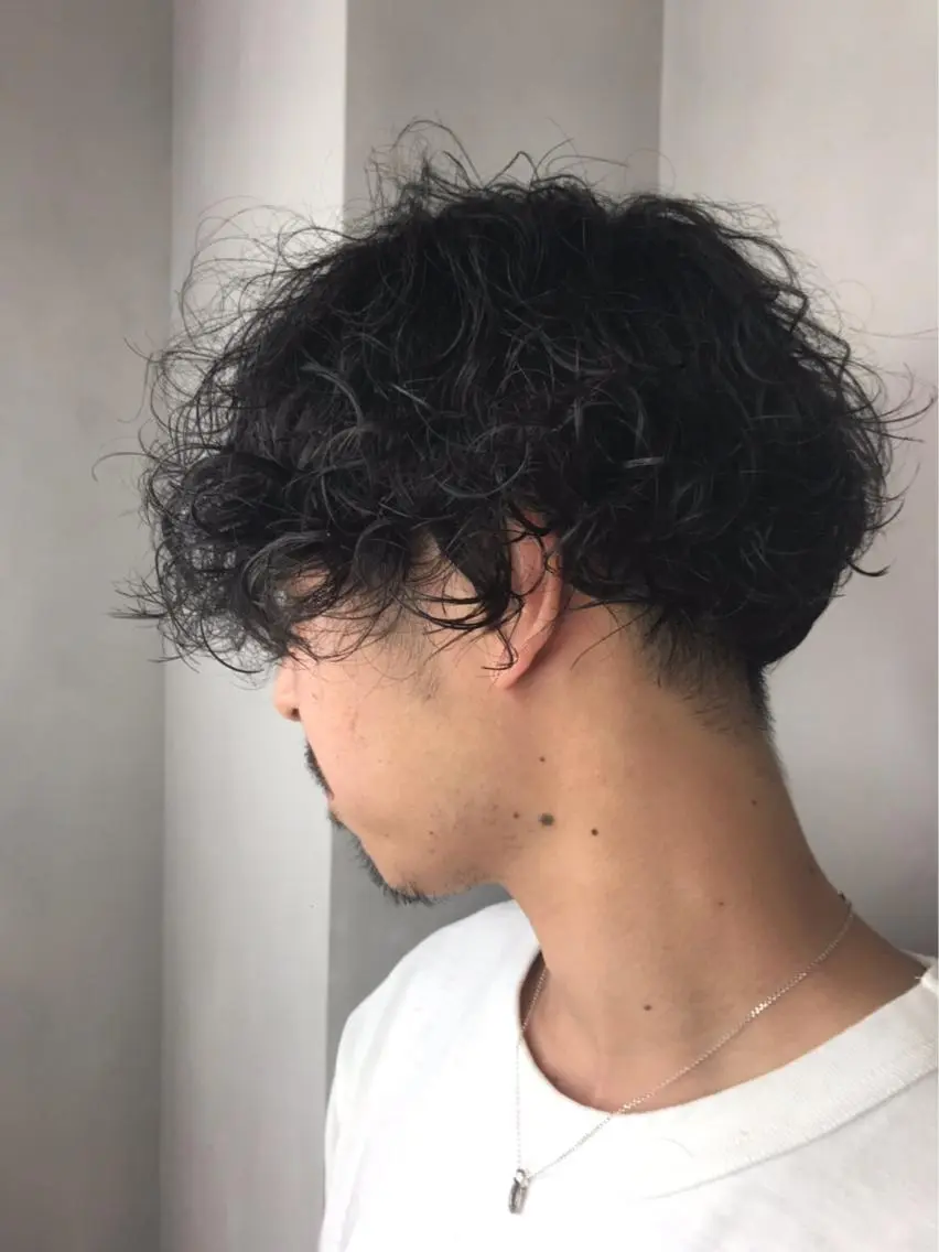 ショート パーマ メンズ メンズパーマ スパイラルパーマ カット BROCANTE立川 karasawa.nのヘアスタイル