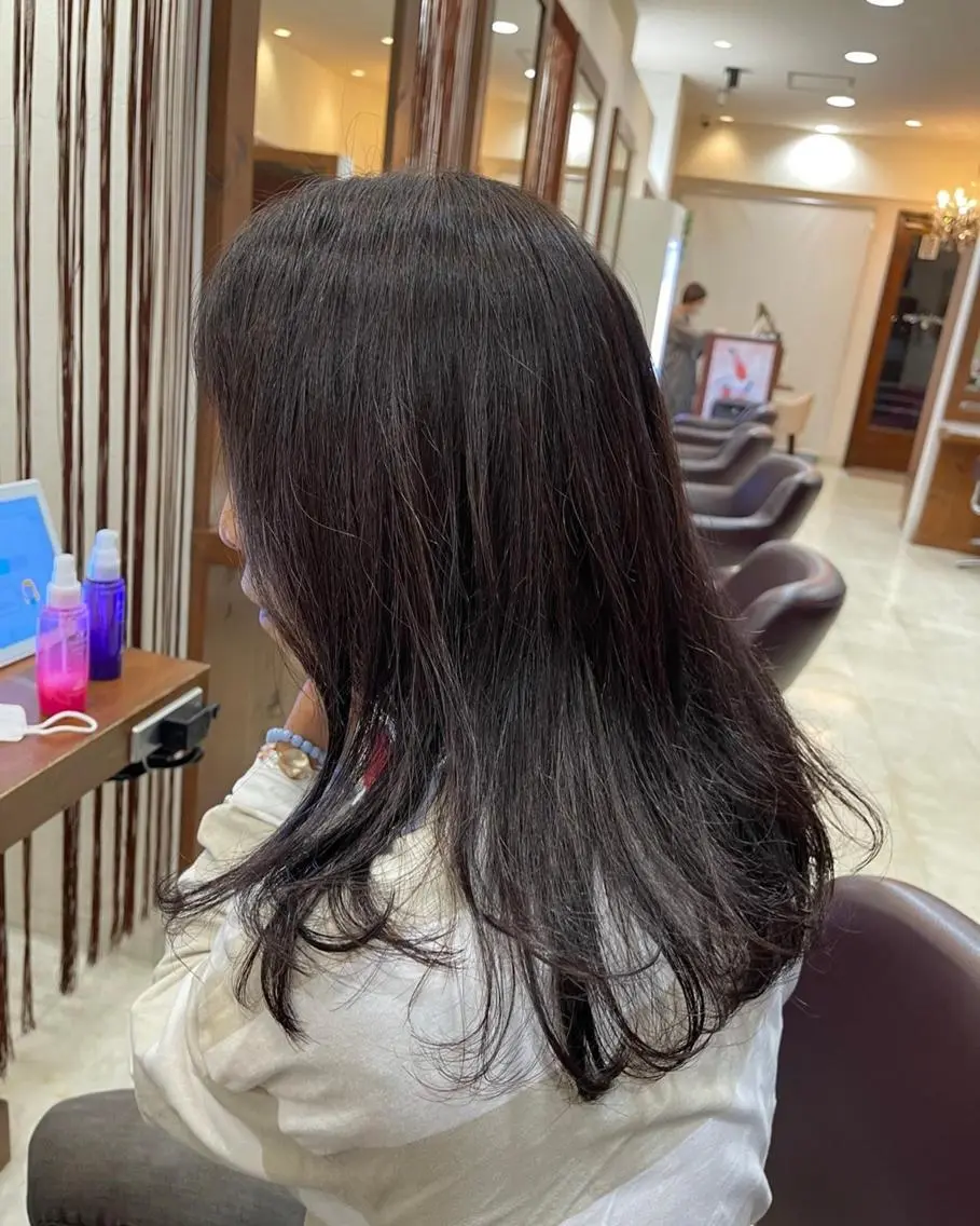 ショート カラー カシス グレージュ ハイライトカラー インナーカラー ハイライト justbeauty CiNQのヘアスタイル