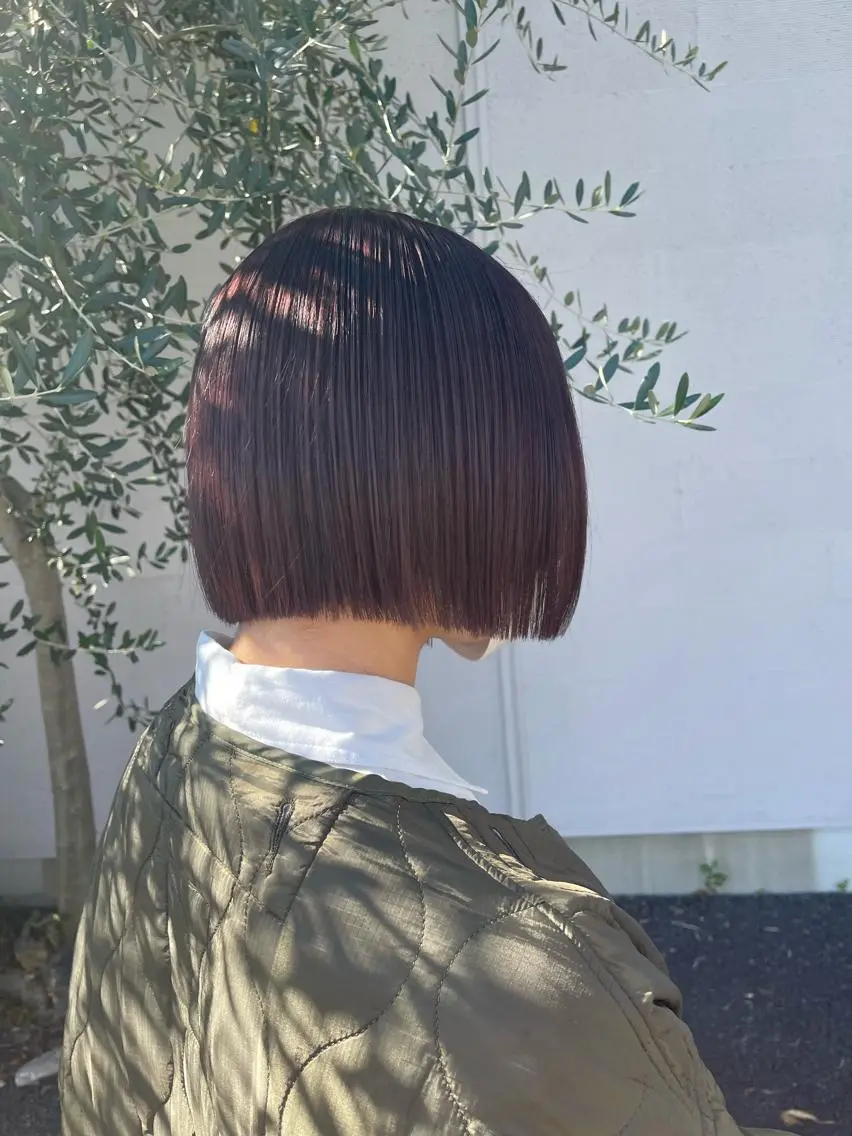 ミディアム カット 縮毛矯正 トリートメント 梶原 真帆のヘアスタイル