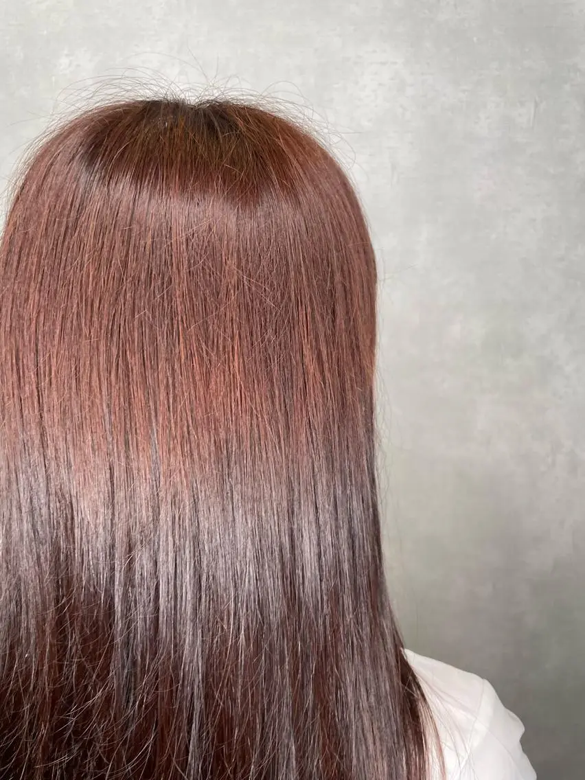 セミロング カラー ブラウンカラー ピンクカラー ピンクブラウン SOYON船橋店 西澤元気のヘアスタイル