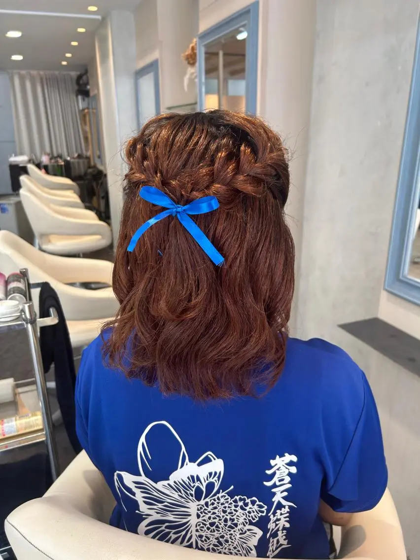 ヘアアレンジ 三つ編み 渋谷/ 縮毛矯正/AYAのヘアスタイル