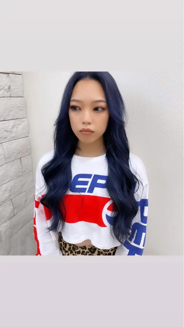 カラー ブリーチ ブルーカラー ネイビーカラー カット ヘアカラー Kazu 🌠名古屋 ハイトーン/レイヤーのヘアスタイル
