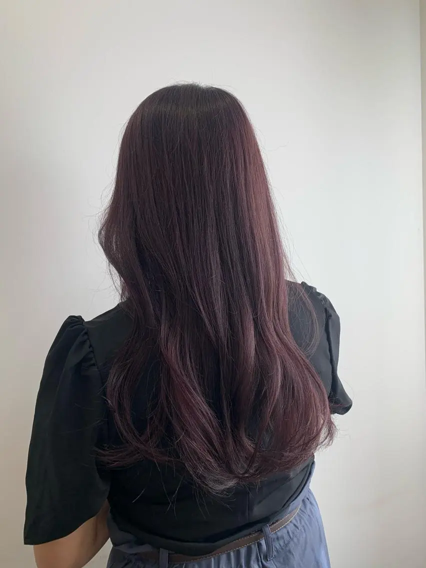 ロング カラー ヘアアレンジ ブラウンカラー ラベンダーカラー エギョモリ ヨシンモリ 韓国風ヘア カット ヘアカラー トリートメント 韓国×髪質改善特化 💍maki💍のヘアスタイル