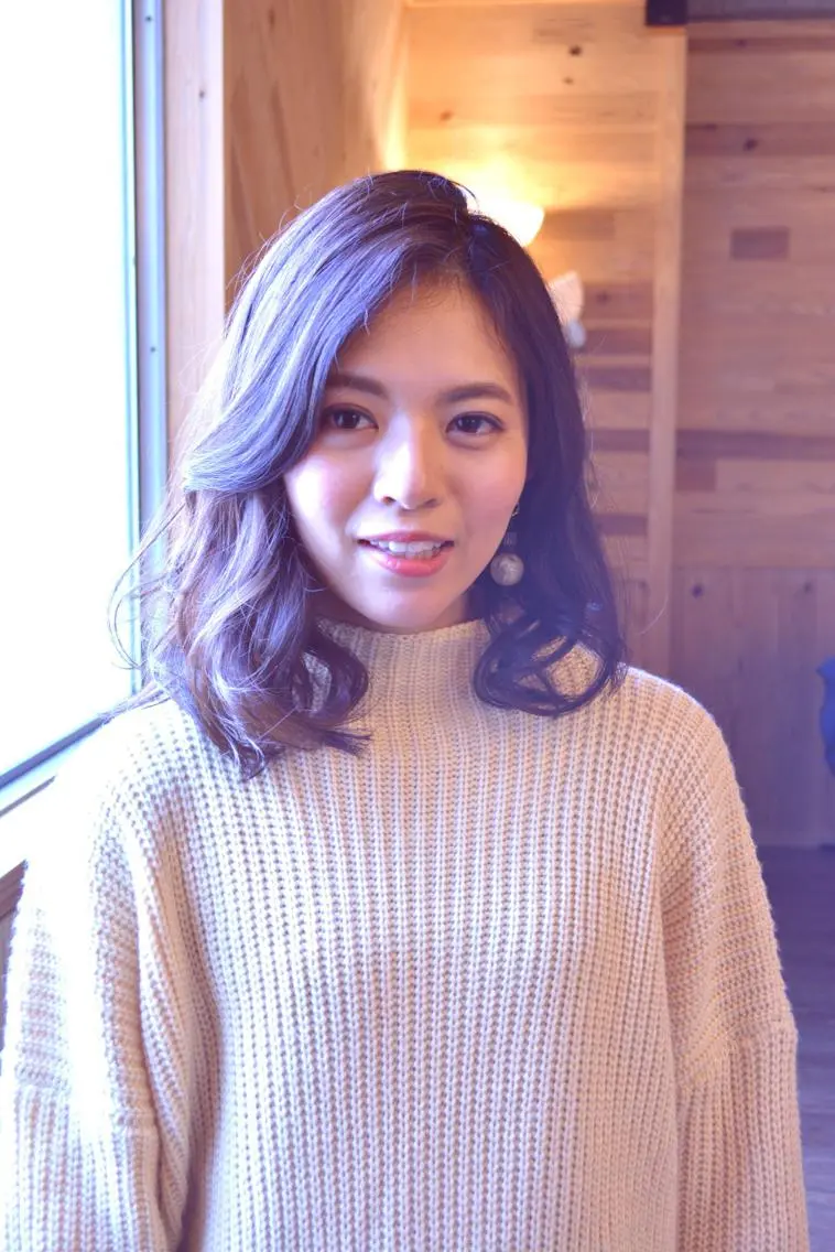 ミディアム カラー パーマ ヘアアレンジ ミディアムパーマ 透明感カラー カット belle chambreイブカのその他イメージ