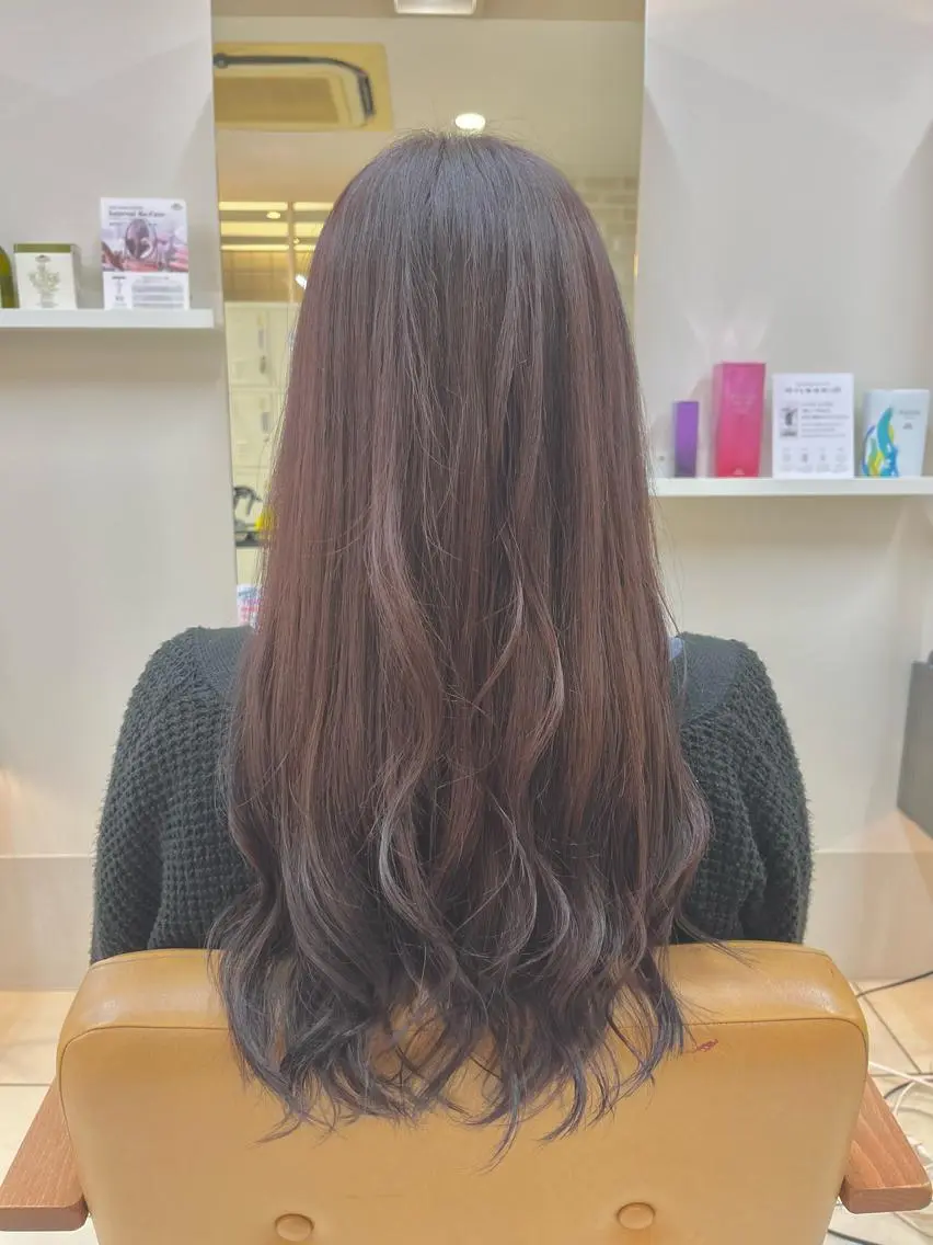 ロング カラー カット ヘアカラー 福本 光のヘアスタイル
